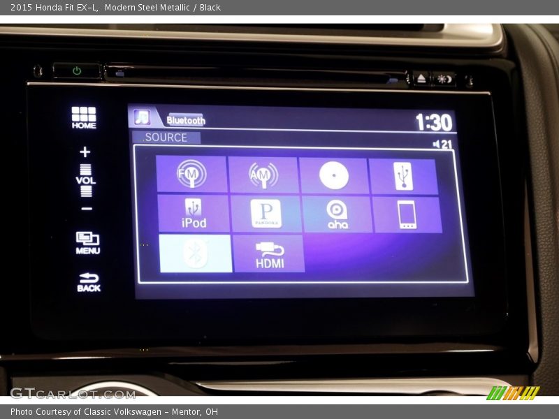 Modern Steel Metallic / Black 2015 Honda Fit EX-L