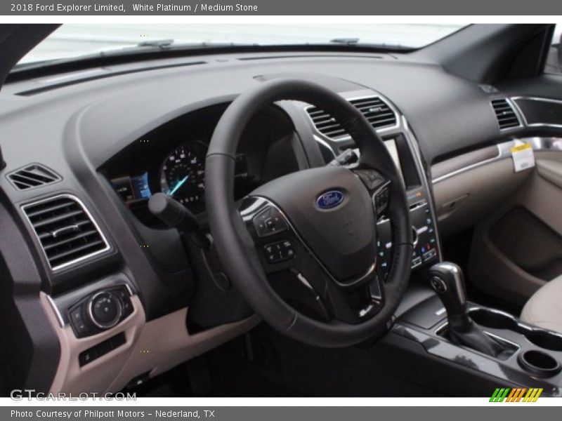 White Platinum / Medium Stone 2018 Ford Explorer Limited