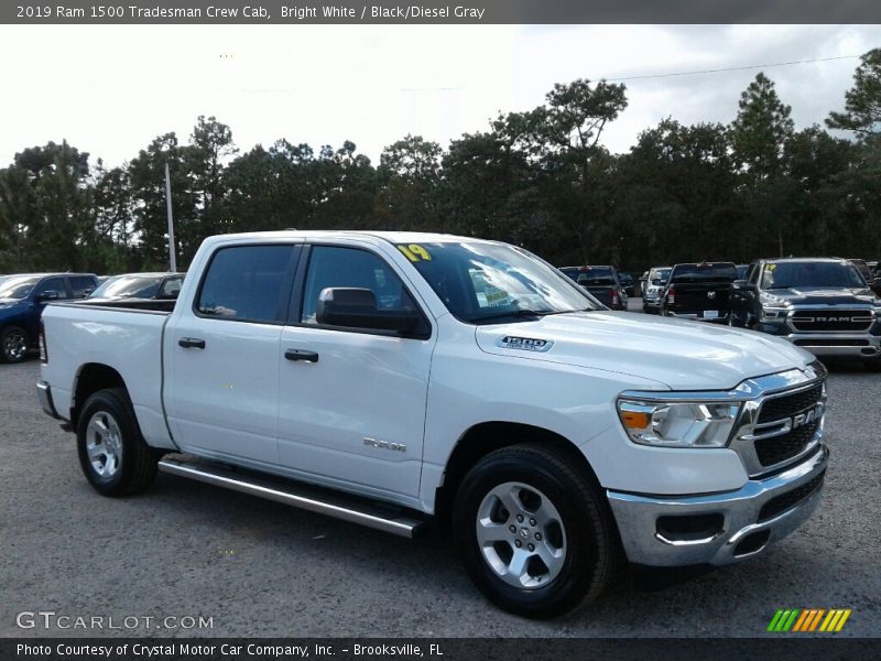 Bright White / Black/Diesel Gray 2019 Ram 1500 Tradesman Crew Cab