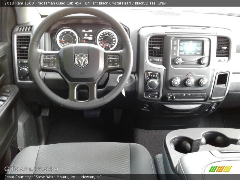 Brilliant Black Crystal Pearl / Black/Diesel Gray 2018 Ram 1500 Tradesman Quad Cab 4x4