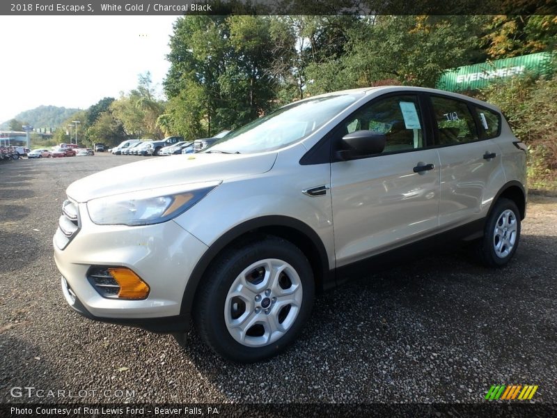 White Gold / Charcoal Black 2018 Ford Escape S