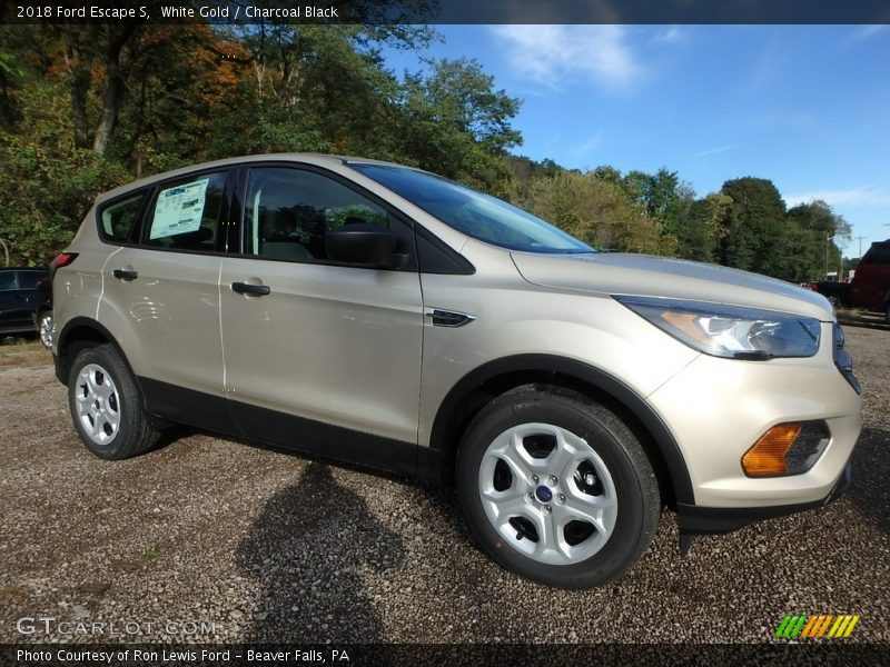 White Gold / Charcoal Black 2018 Ford Escape S