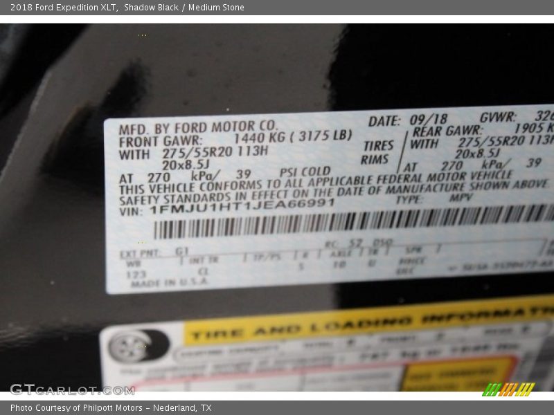 Shadow Black / Medium Stone 2018 Ford Expedition XLT