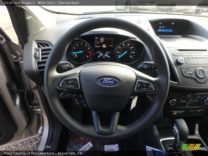 White Gold / Charcoal Black 2018 Ford Escape S
