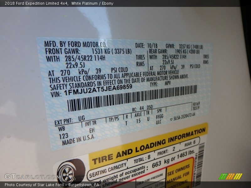 White Platinum / Ebony 2018 Ford Expedition Limited 4x4