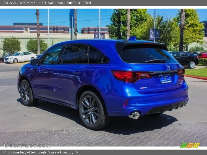 Apex Blue Pearl / Red 2019 Acura MDX A Spec SH-AWD