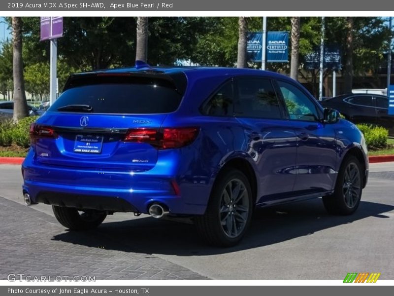 Apex Blue Pearl / Red 2019 Acura MDX A Spec SH-AWD