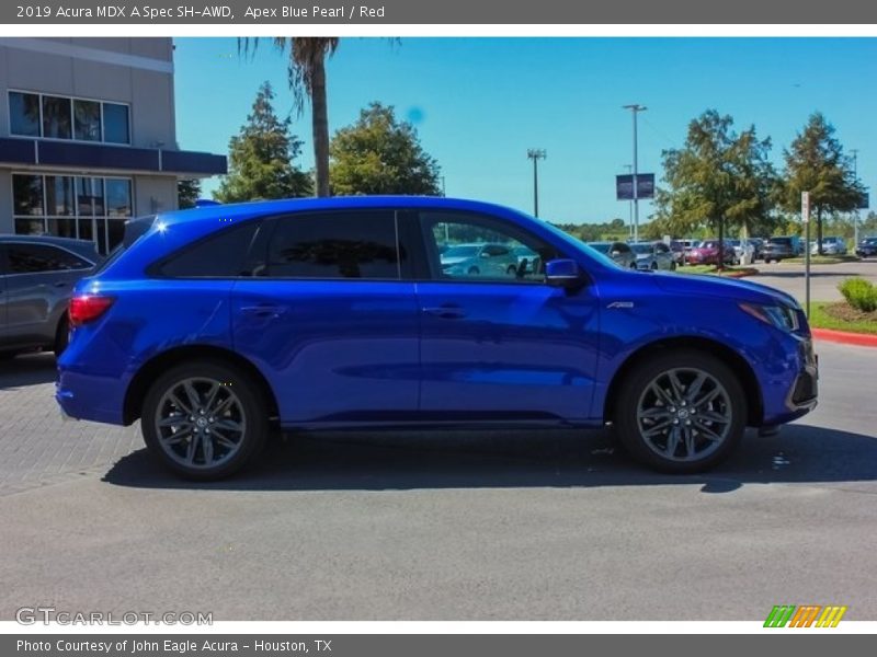 Apex Blue Pearl / Red 2019 Acura MDX A Spec SH-AWD