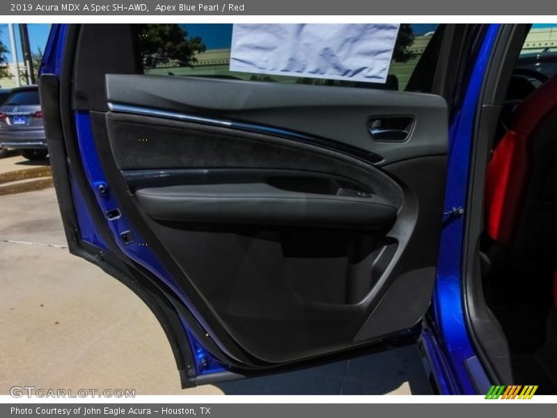 Apex Blue Pearl / Red 2019 Acura MDX A Spec SH-AWD