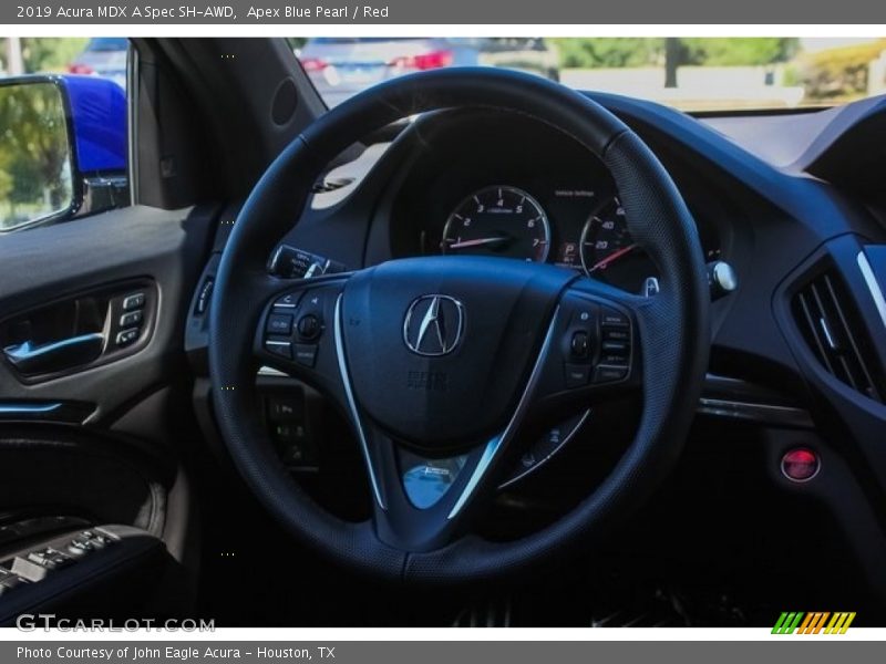 Apex Blue Pearl / Red 2019 Acura MDX A Spec SH-AWD