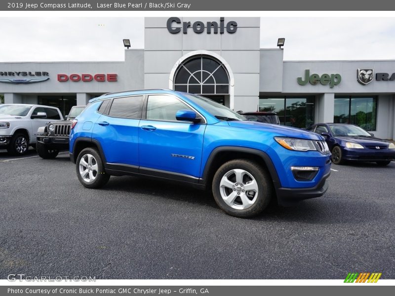 Laser Blue Pearl / Black/Ski Gray 2019 Jeep Compass Latitude