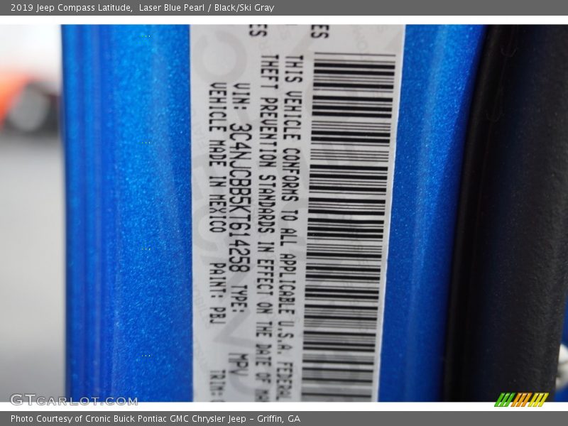 2019 Compass Latitude Laser Blue Pearl Color Code PBJ