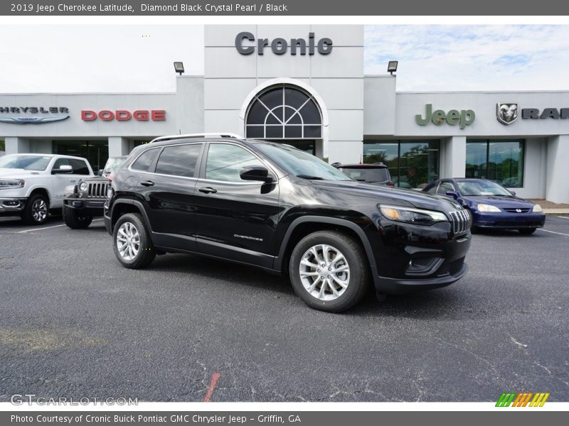 Diamond Black Crystal Pearl / Black 2019 Jeep Cherokee Latitude