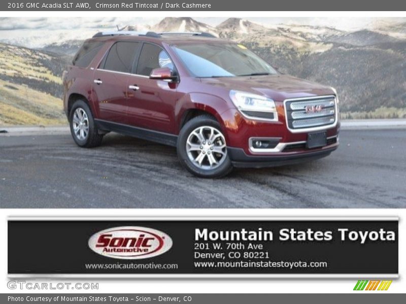 Crimson Red Tintcoat / Dark Cashmere 2016 GMC Acadia SLT AWD