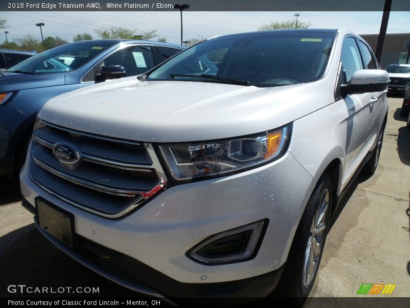 White Platinum / Ebony 2018 Ford Edge Titanium AWD