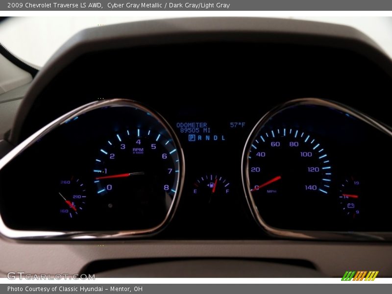 Cyber Gray Metallic / Dark Gray/Light Gray 2009 Chevrolet Traverse LS AWD