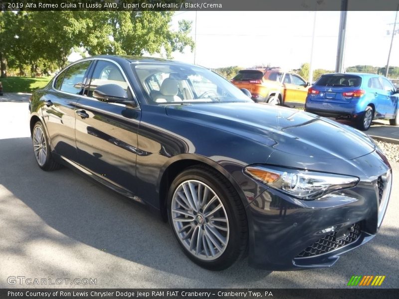 Lipari Gray Metallic / Black/Crema 2019 Alfa Romeo Giulia Ti Lusso AWD