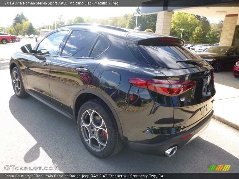 Volcano Black Metallic / Red 2019 Alfa Romeo Stelvio Sport AWD
