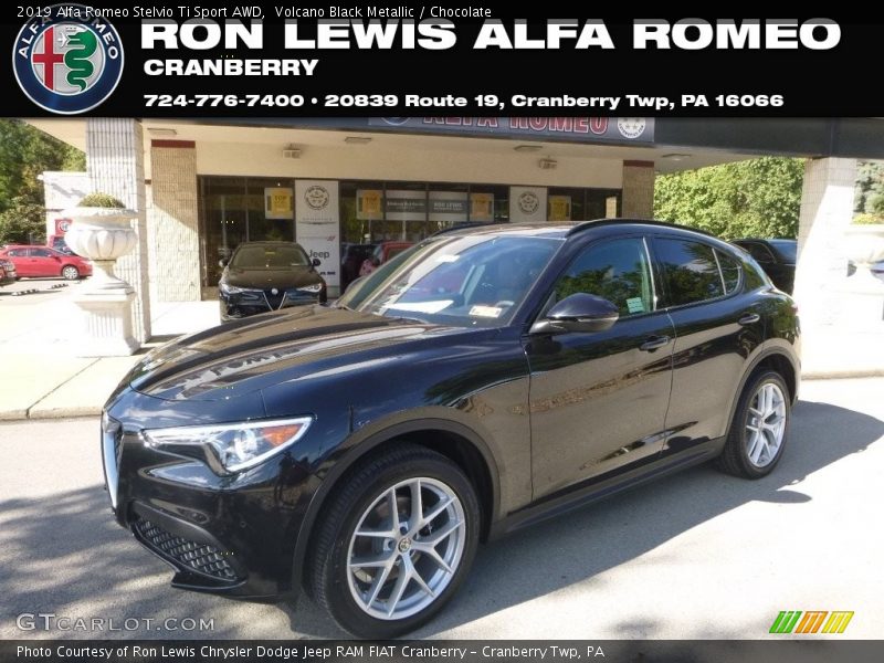 Volcano Black Metallic / Chocolate 2019 Alfa Romeo Stelvio Ti Sport AWD