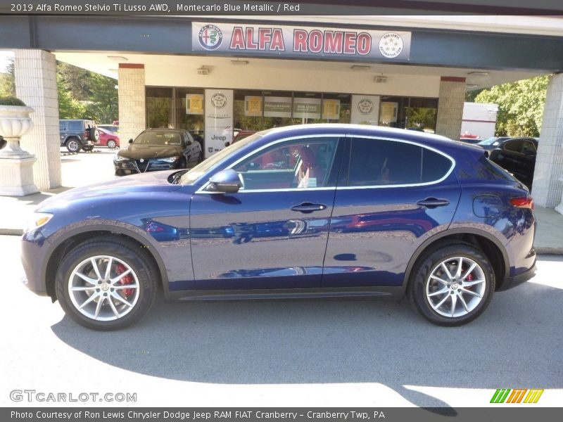 Montecarlo Blue Metallic / Red 2019 Alfa Romeo Stelvio Ti Lusso AWD