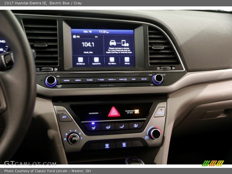 Electric Blue / Gray 2017 Hyundai Elantra SE