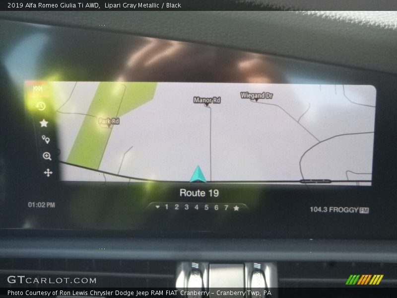 Navigation of 2019 Giulia Ti AWD