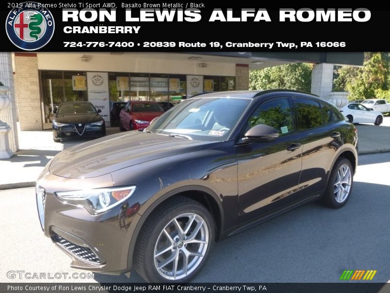 Basalto Brown Metallic / Black 2019 Alfa Romeo Stelvio Ti Sport AWD