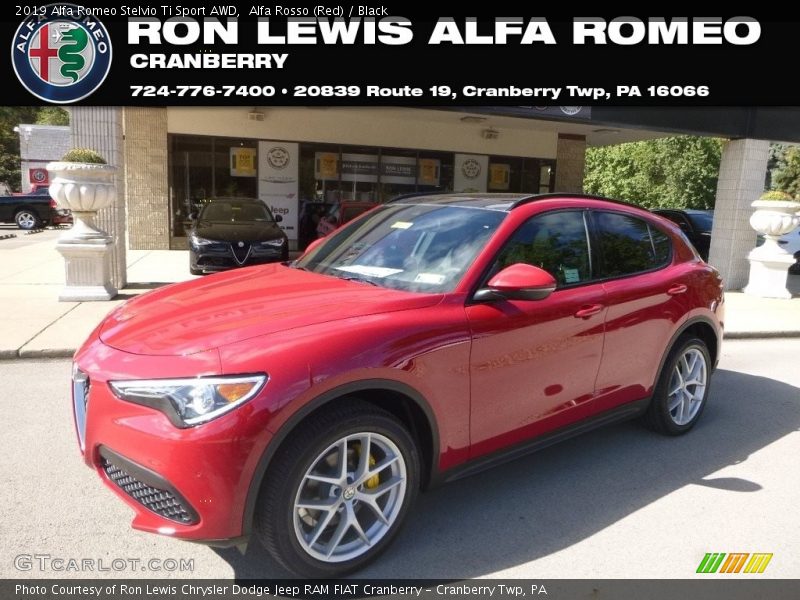 Alfa Rosso (Red) / Black 2019 Alfa Romeo Stelvio Ti Sport AWD