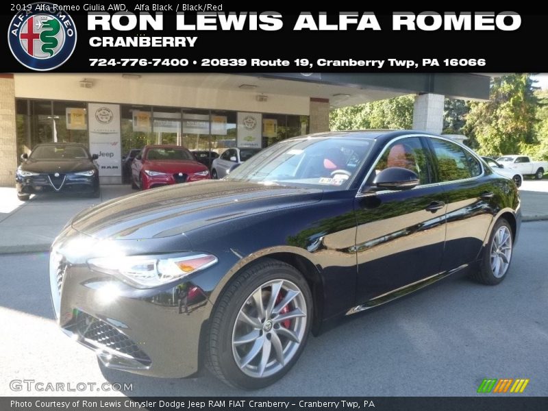 Alfa Black / Black/Red 2019 Alfa Romeo Giulia AWD