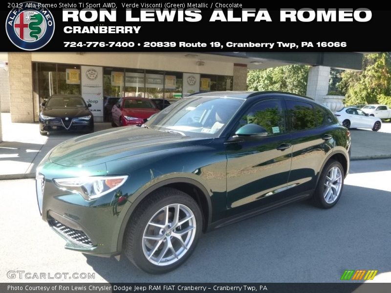 Verde Visconti (Green) Metallic / Chocolate 2019 Alfa Romeo Stelvio Ti Sport AWD