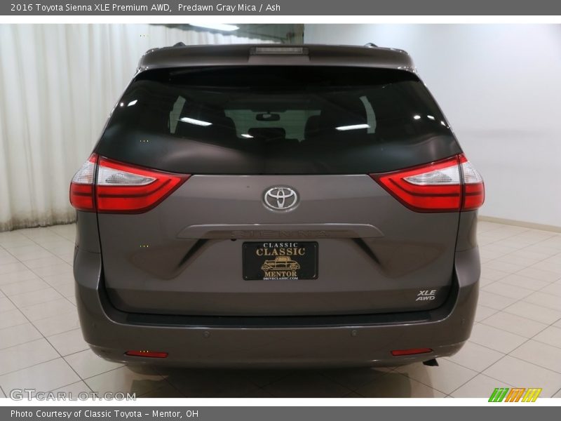 Predawn Gray Mica / Ash 2016 Toyota Sienna XLE Premium AWD