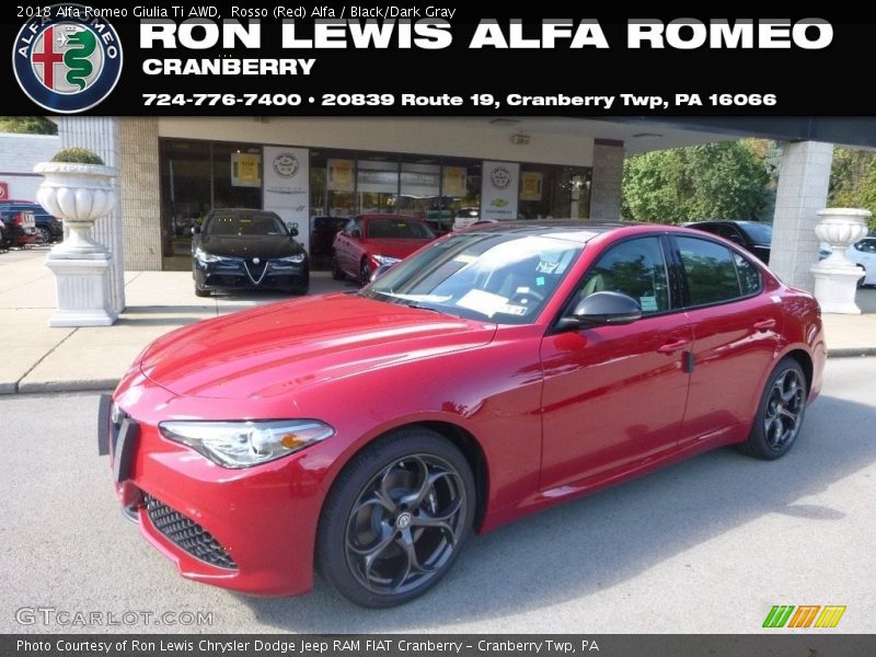 Rosso (Red) Alfa / Black/Dark Gray 2018 Alfa Romeo Giulia Ti AWD