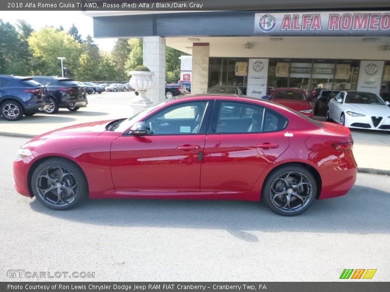Rosso (Red) Alfa / Black/Dark Gray 2018 Alfa Romeo Giulia Ti AWD