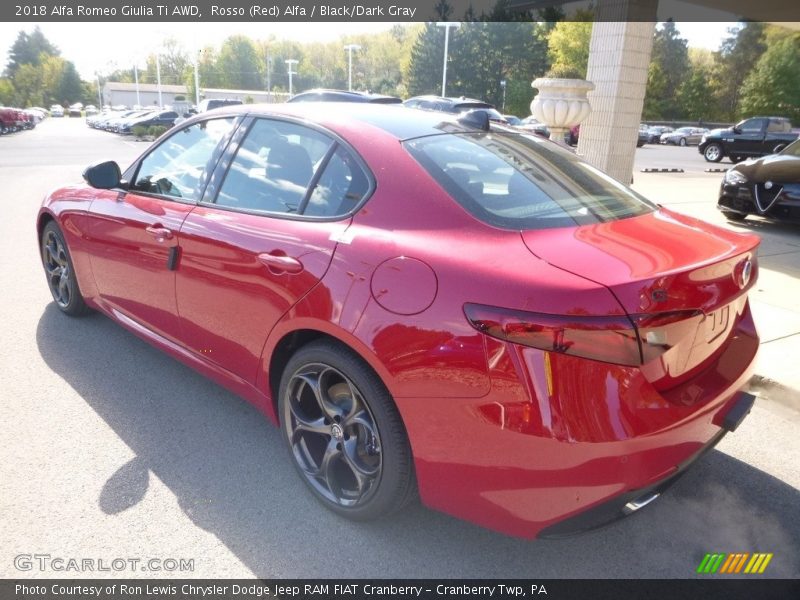 Rosso (Red) Alfa / Black/Dark Gray 2018 Alfa Romeo Giulia Ti AWD