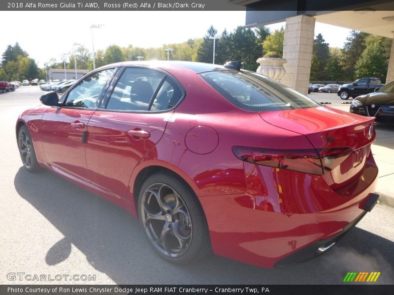 Rosso (Red) Alfa / Black/Dark Gray 2018 Alfa Romeo Giulia Ti AWD