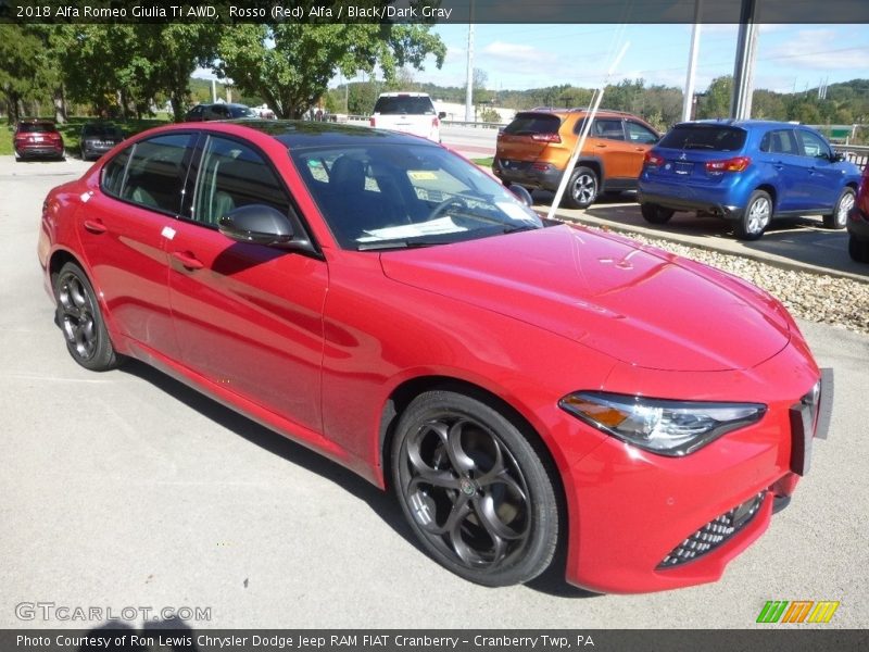 Rosso (Red) Alfa / Black/Dark Gray 2018 Alfa Romeo Giulia Ti AWD