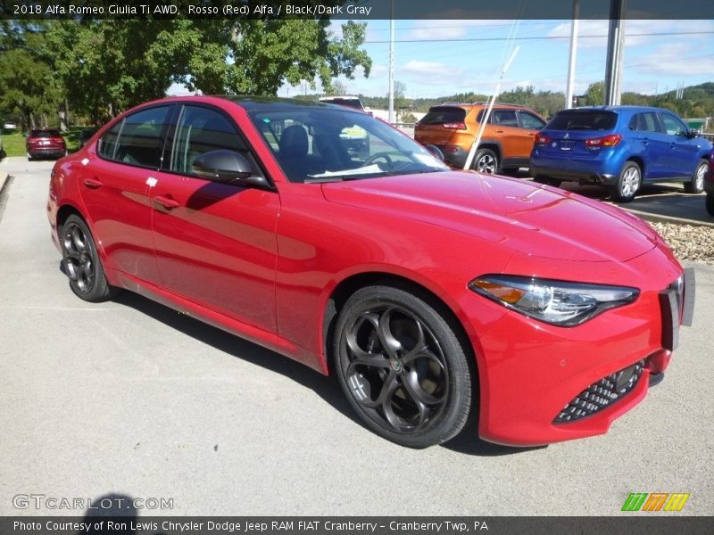 Rosso (Red) Alfa / Black/Dark Gray 2018 Alfa Romeo Giulia Ti AWD