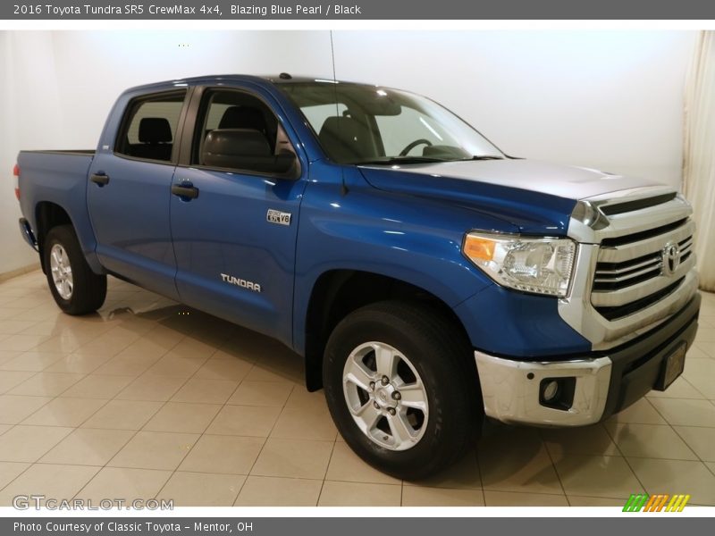 Blazing Blue Pearl / Black 2016 Toyota Tundra SR5 CrewMax 4x4