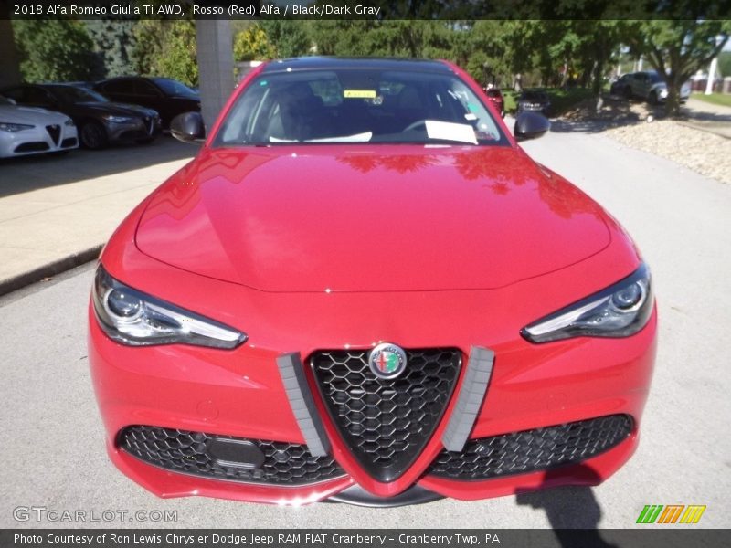 Rosso (Red) Alfa / Black/Dark Gray 2018 Alfa Romeo Giulia Ti AWD