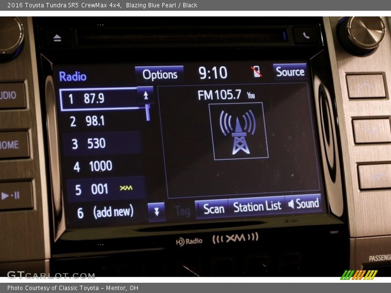 Blazing Blue Pearl / Black 2016 Toyota Tundra SR5 CrewMax 4x4