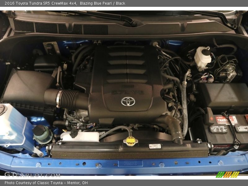 Blazing Blue Pearl / Black 2016 Toyota Tundra SR5 CrewMax 4x4