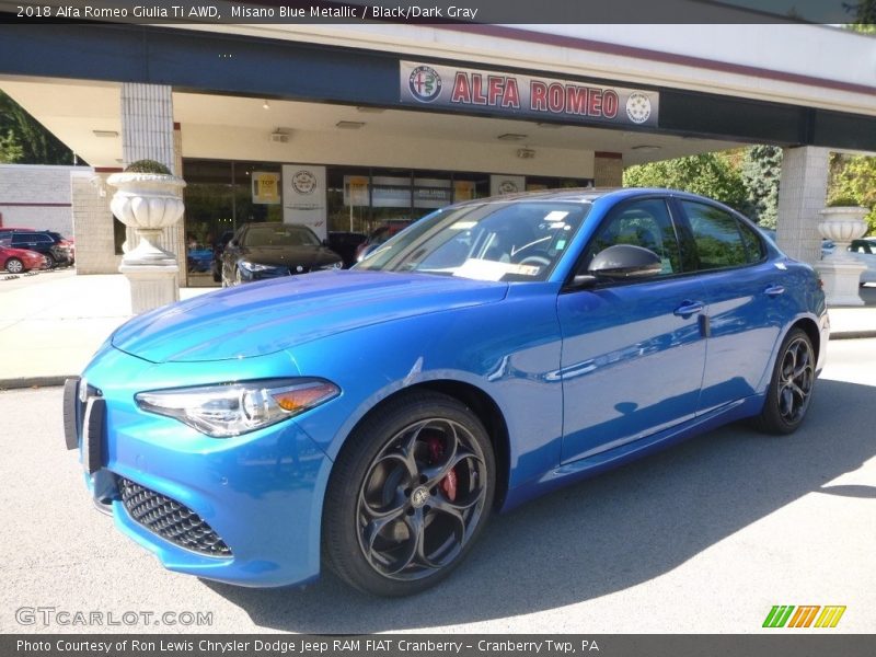 Misano Blue Metallic / Black/Dark Gray 2018 Alfa Romeo Giulia Ti AWD