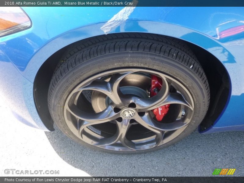 Misano Blue Metallic / Black/Dark Gray 2018 Alfa Romeo Giulia Ti AWD