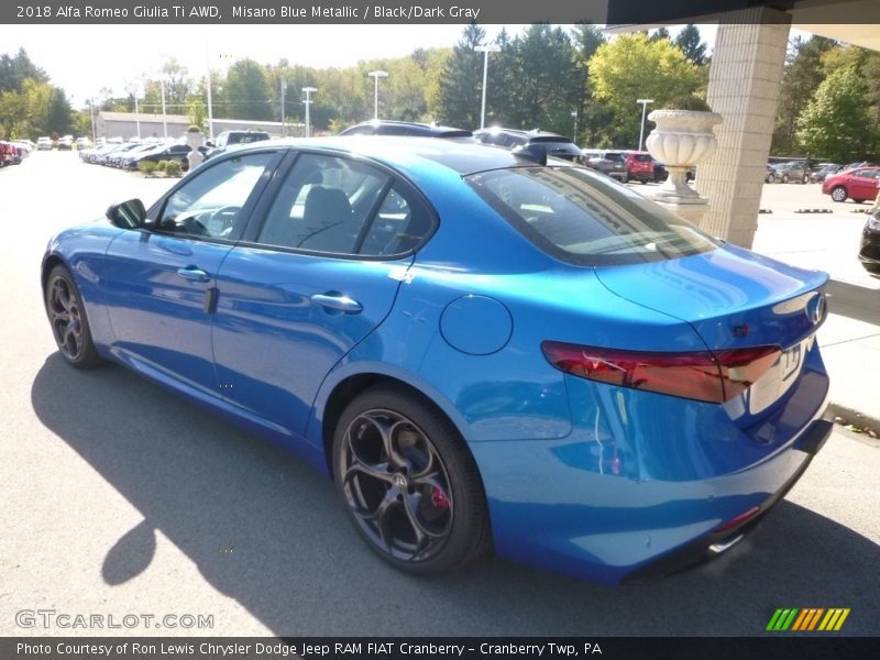 Misano Blue Metallic / Black/Dark Gray 2018 Alfa Romeo Giulia Ti AWD