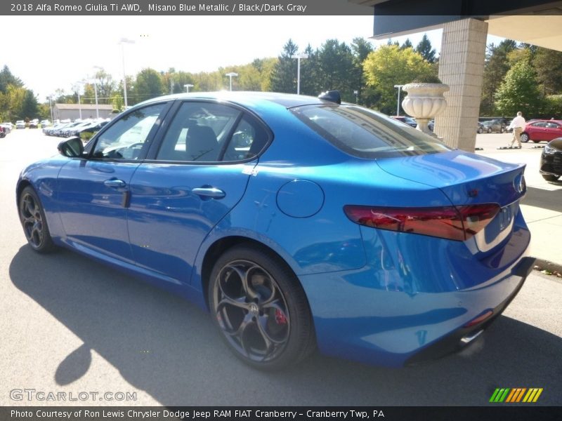 Misano Blue Metallic / Black/Dark Gray 2018 Alfa Romeo Giulia Ti AWD