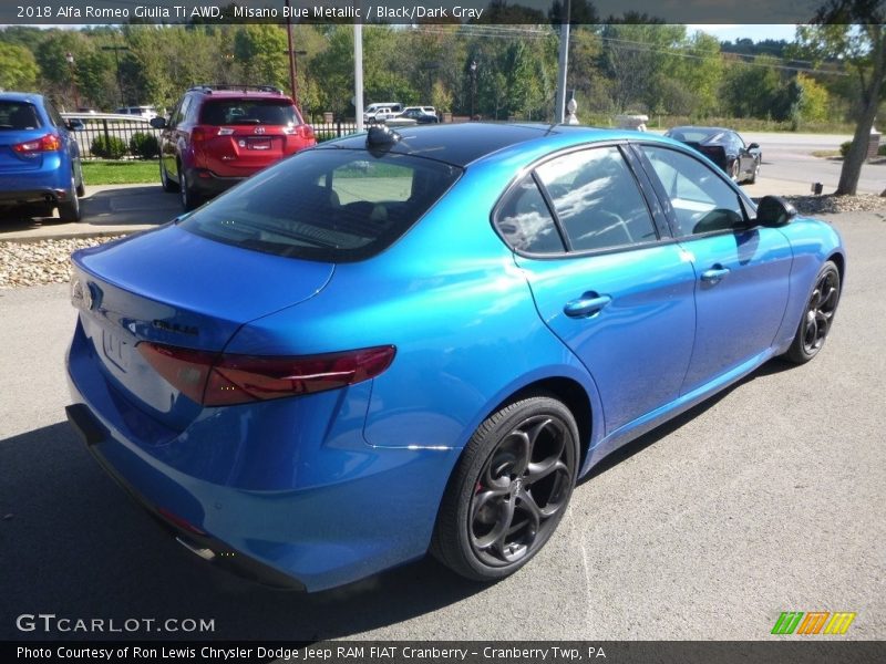 Misano Blue Metallic / Black/Dark Gray 2018 Alfa Romeo Giulia Ti AWD