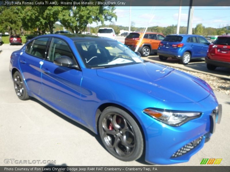 Misano Blue Metallic / Black/Dark Gray 2018 Alfa Romeo Giulia Ti AWD