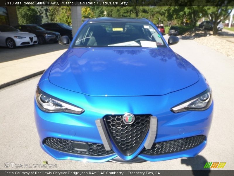 Misano Blue Metallic / Black/Dark Gray 2018 Alfa Romeo Giulia Ti AWD