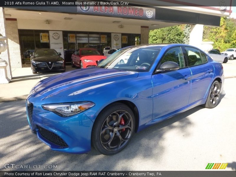 Misano Blue Metallic / Black/Dark Gray 2018 Alfa Romeo Giulia Ti AWD
