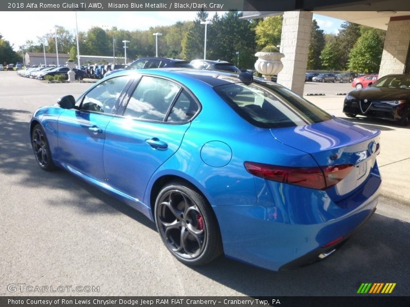 Misano Blue Metallic / Black/Dark Gray 2018 Alfa Romeo Giulia Ti AWD